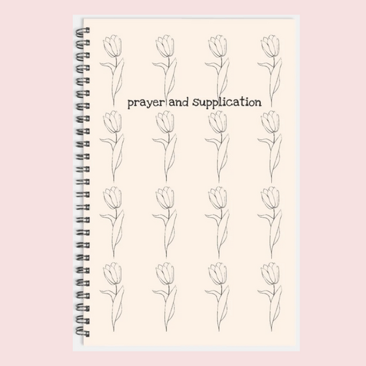 Prayer and Supplication Notebook Hardcover Spiral 5.5 x 8.5