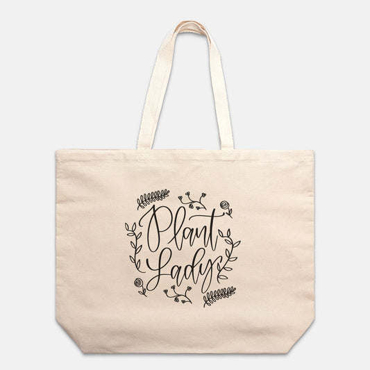 Plant Lady Cotton Canvas Oversized Tote Bag