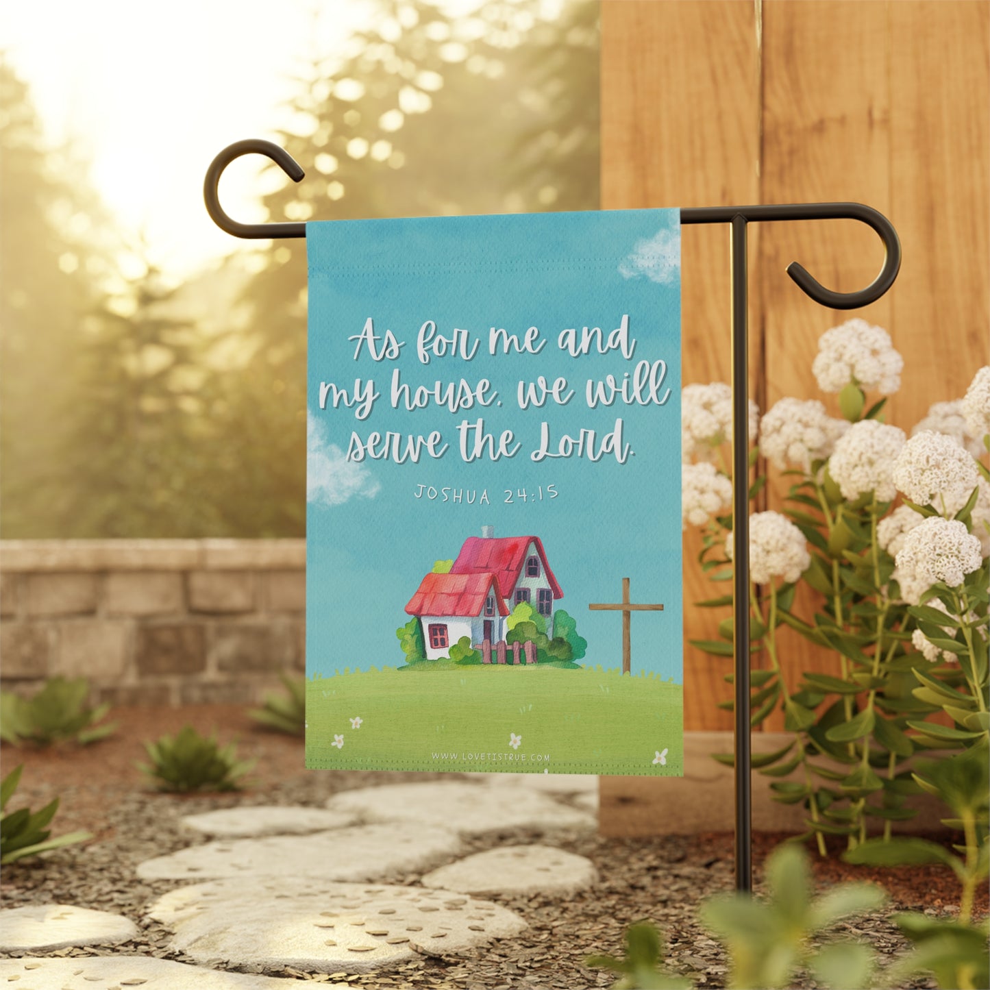 Joshua 24:25 Garden & House Banner