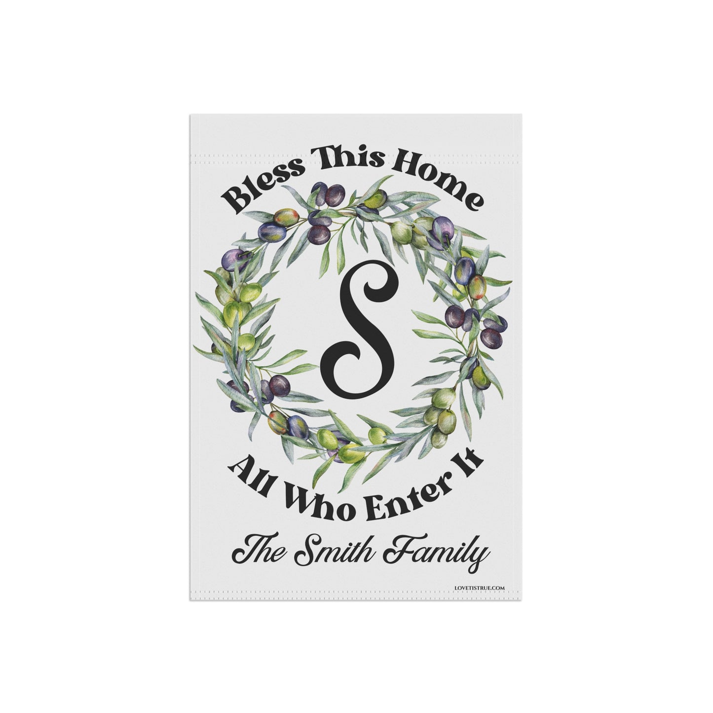 Bless This Home Personalized Garden Flag – Custom Monogram Family Name Outdoor Decor