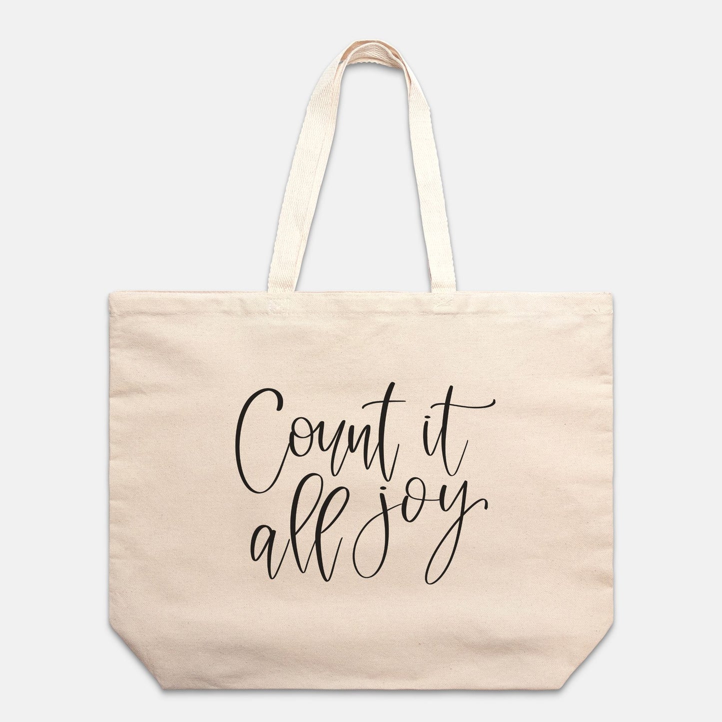 Tote extragrande de algodón y lona Count It All Joy