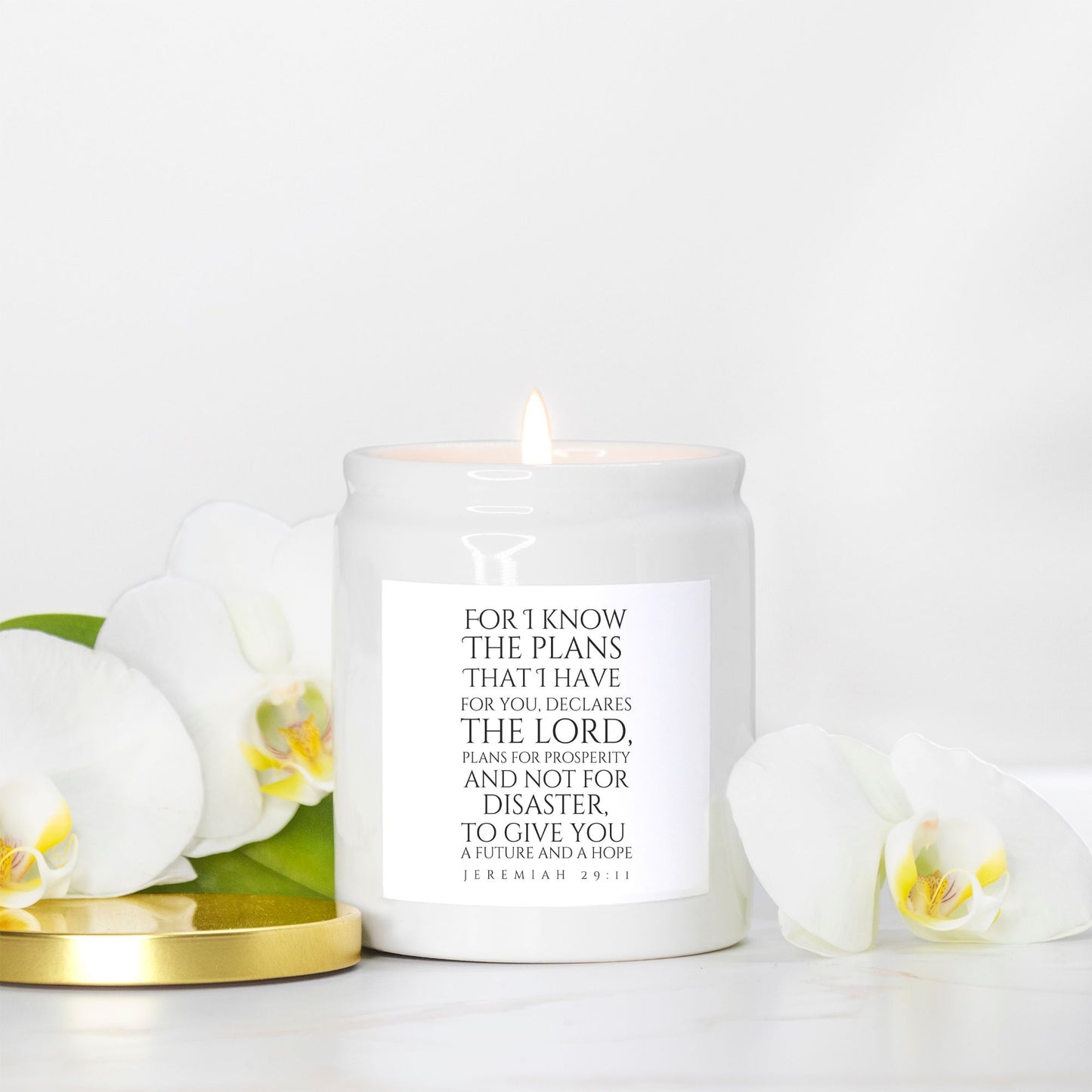 I Know The Plans Candle Ceramic 8oz (White)