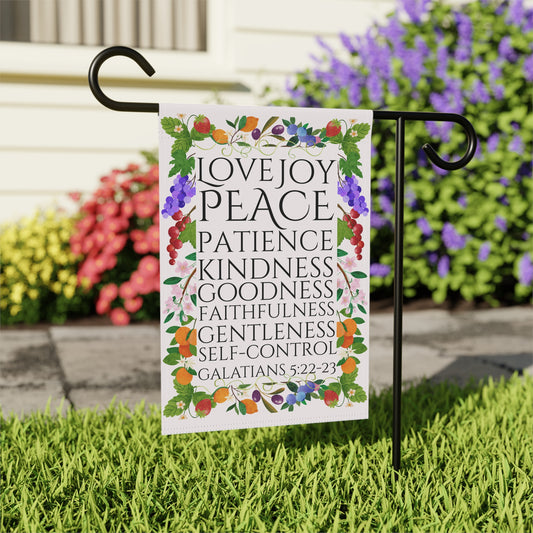 Love, Joy, Peace & Fruits of the Spirit - Christian Outdoor Garden Flag