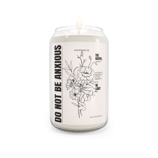 Do Not Be Anxious Bible Verse Candle
