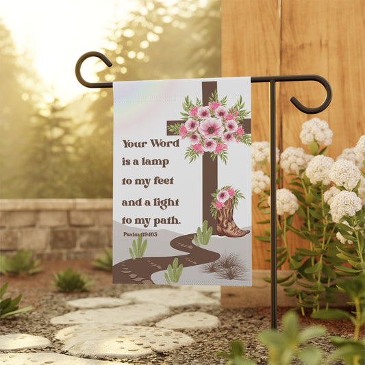 "Your Word Is a Lamp" – Psalm 119:105 Floral Garden Flag