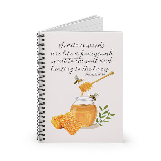 Sweet To The Soul – Proverbs 16:23 Scripture Spiral Notebook for Women