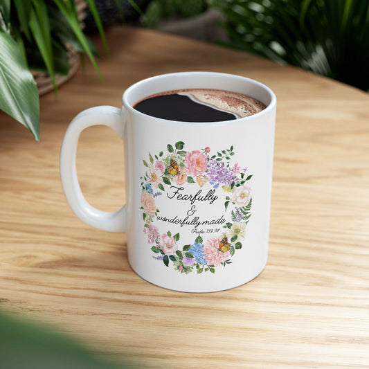Wonderfully Made - Psalm 139:14 Bible Verse Mug