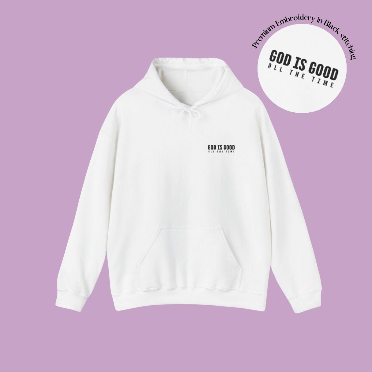 God is Good - Embroidery Heavy Blend™ Hooded Sweatshirt