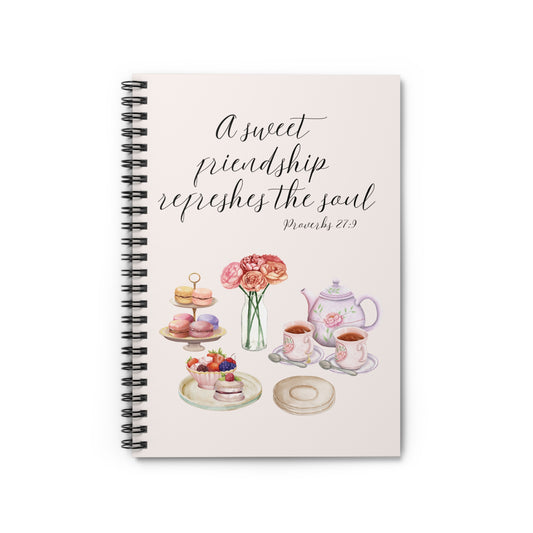 Sweet Friendship - Proverbs 27:9 Scripture Spiral Notebook