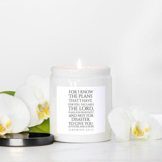 I Know The Plans Candle Ceramic 8oz (White)