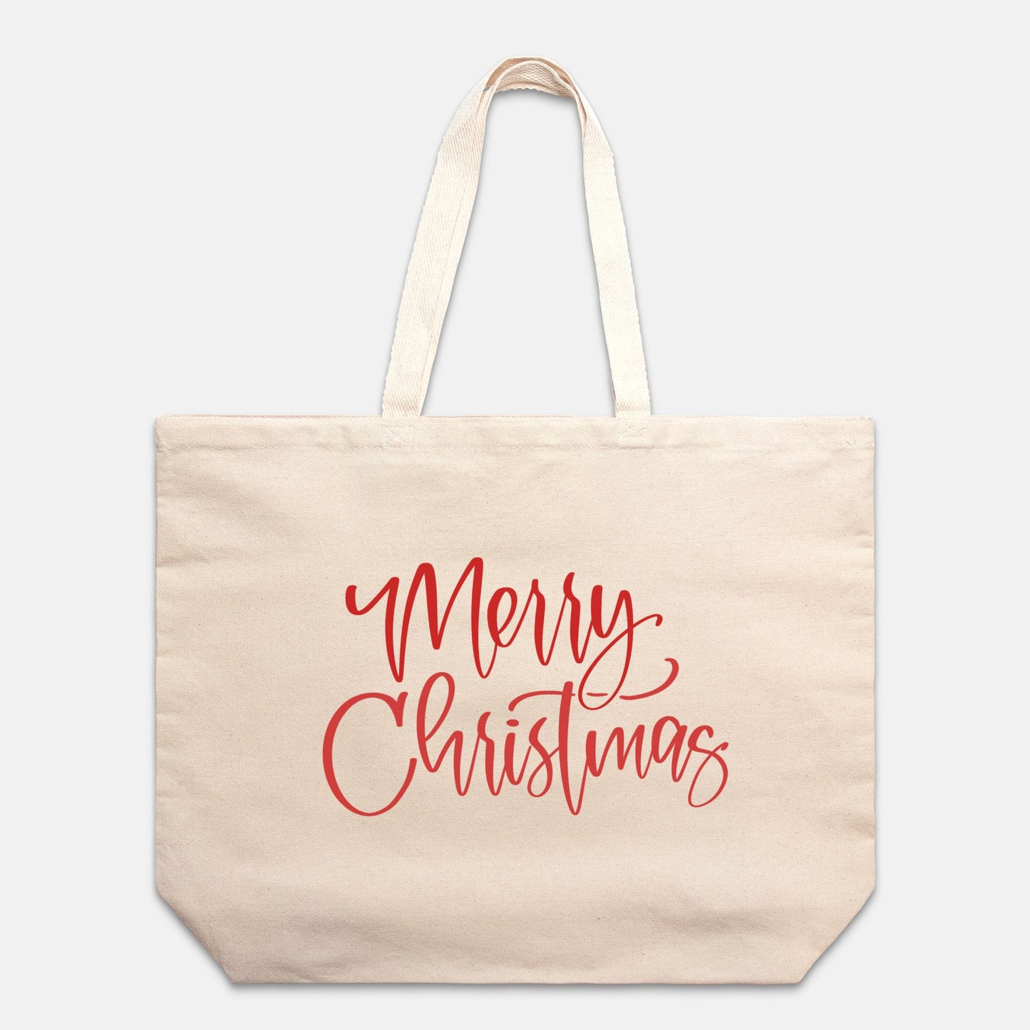 Merry Christmas Cotton Canvas Oversized Tote