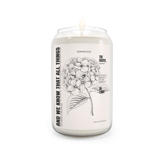 Romans 8:28 Candle – All Things Work Together for Good – Christian Bible Verse Gift – Inspirational Faith Candle