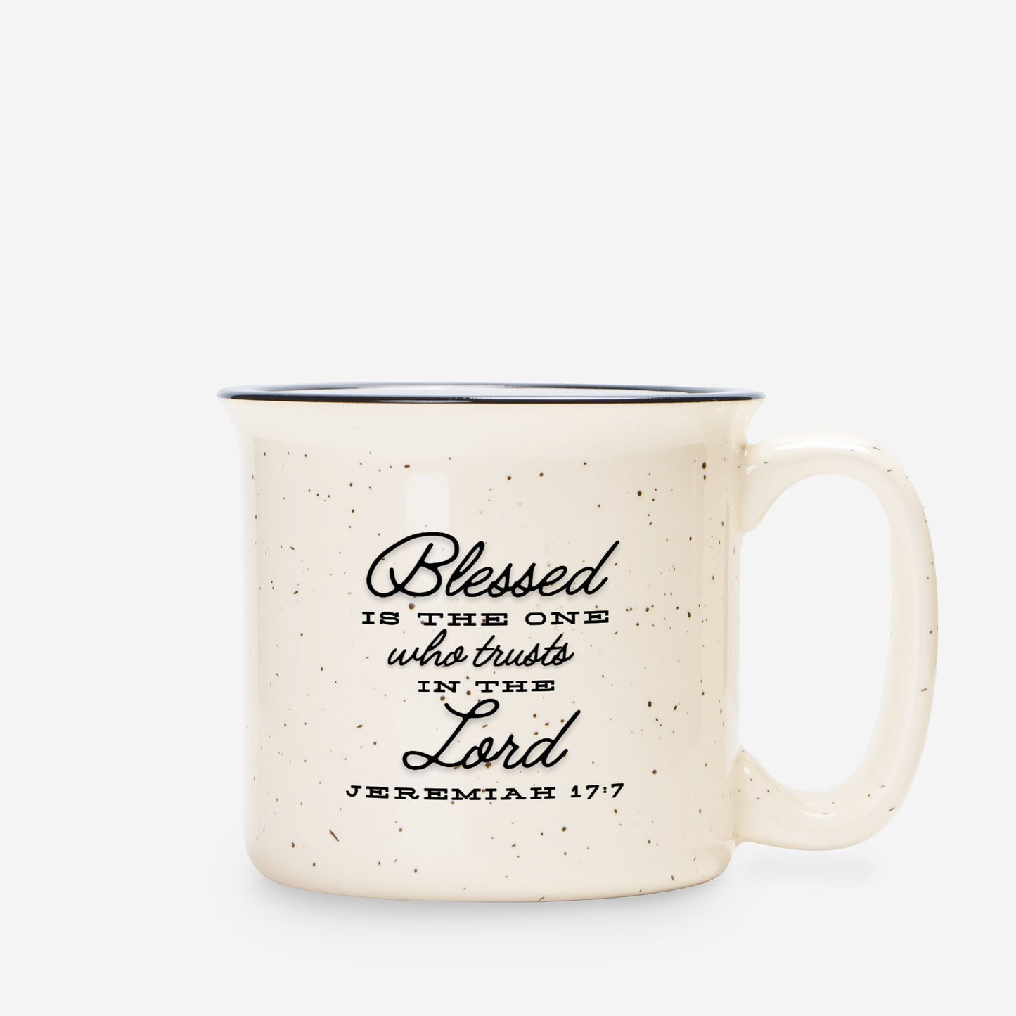 Jeremiah 17:7 Ceramic Camp Mug Speckled Cream 13oz