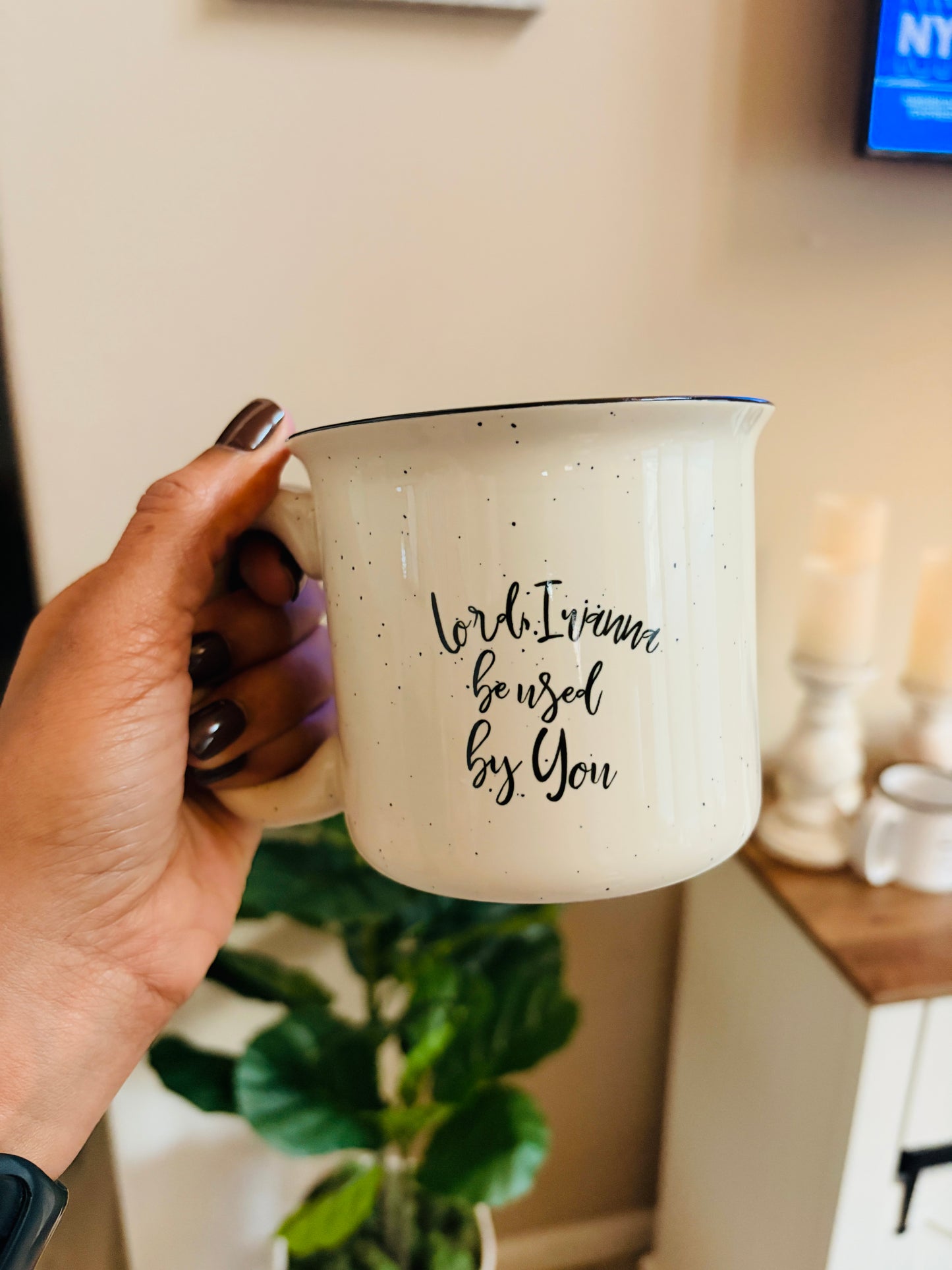 Used By You Speckled Cream 13oz Mug