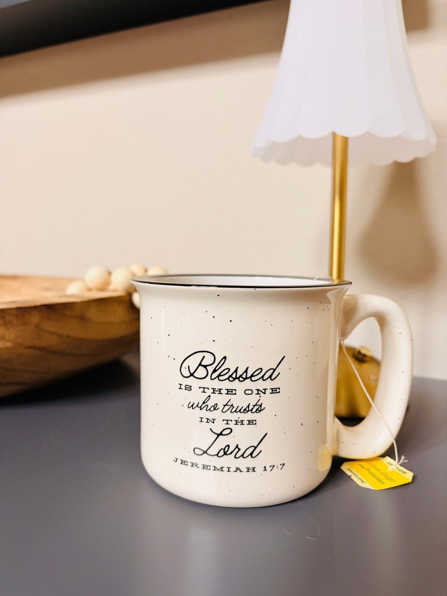 Jeremiah 17:7 Ceramic Camp Mug Speckled Cream 13oz