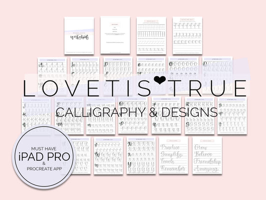 Hojas de trabajo de letras a mano LoveTis'True para iPad Pro - por Anetria
