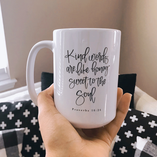 Proverbs 16:24 - Christian mug