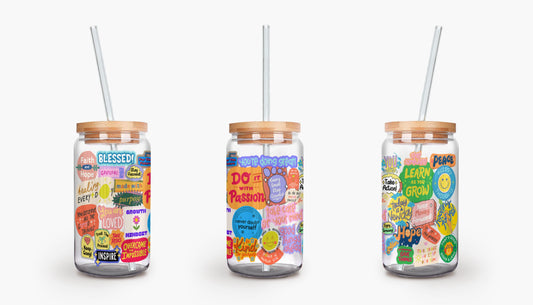 Lata de vidrio de afirmaciones