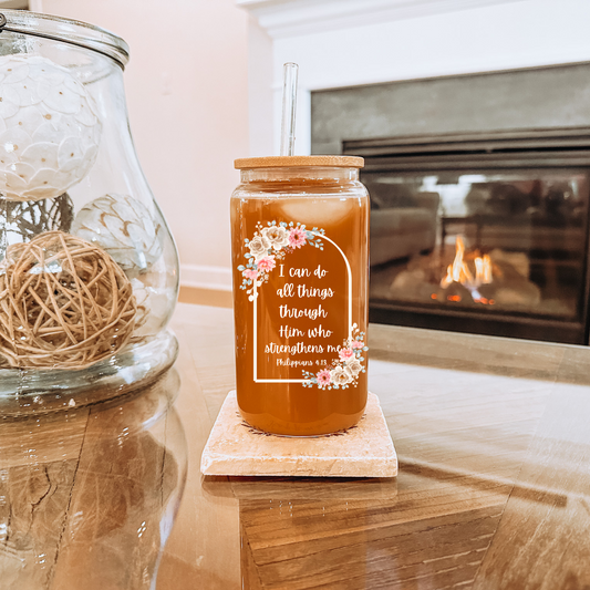 Filipenses 4:13 Lata de vidrio