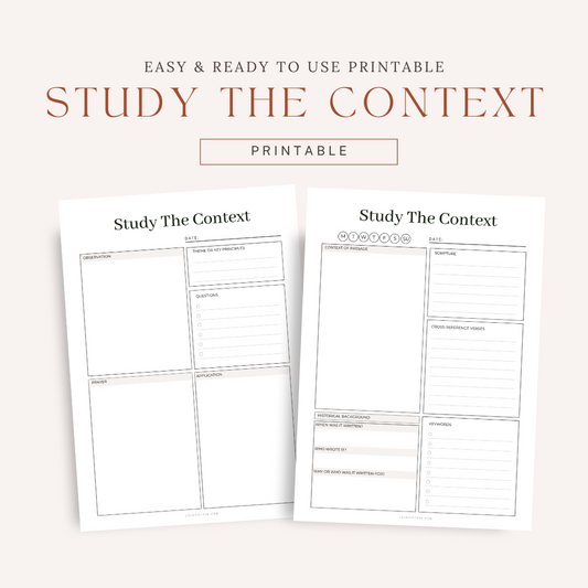 Study The Context - Bible Study Guide