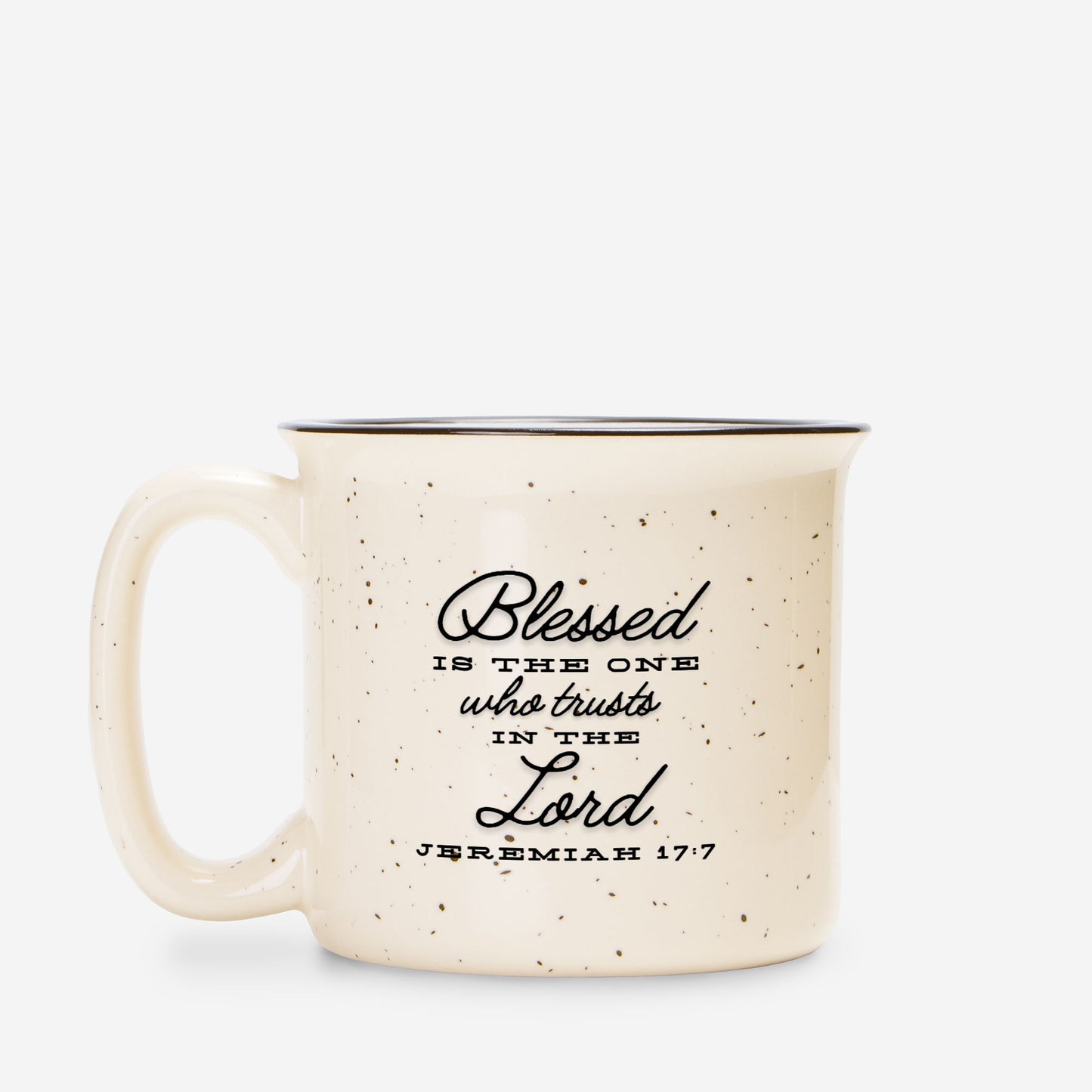 Jeremiah 17:7 Ceramic Camp Mug Speckled Cream 13oz