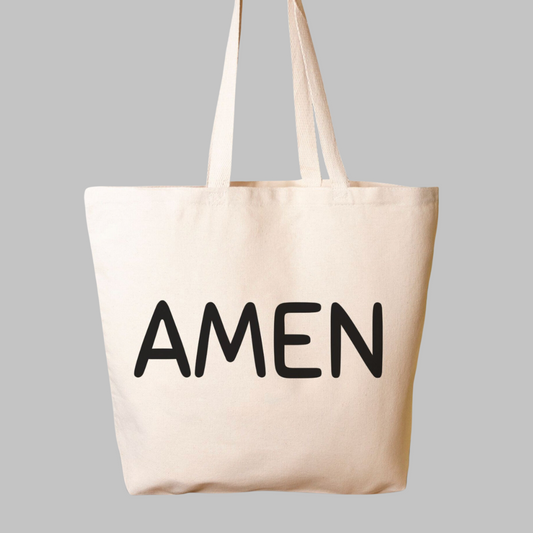 Bolso tote extragrande de lona natural de algodón AMEN