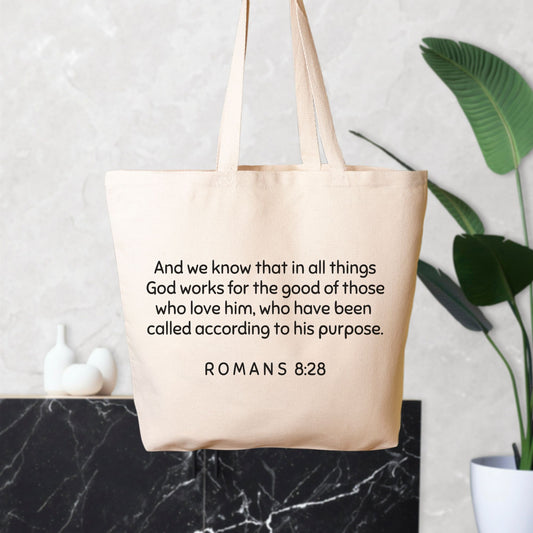 He Works All Things Natural Oversized Cotton Tote