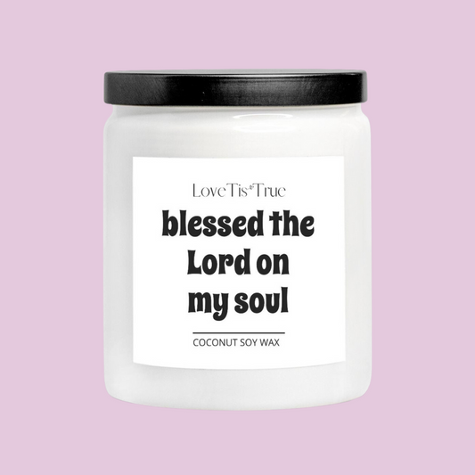 Bendito el Señor en mi alma Vela Cerámica 8oz (Blanco)