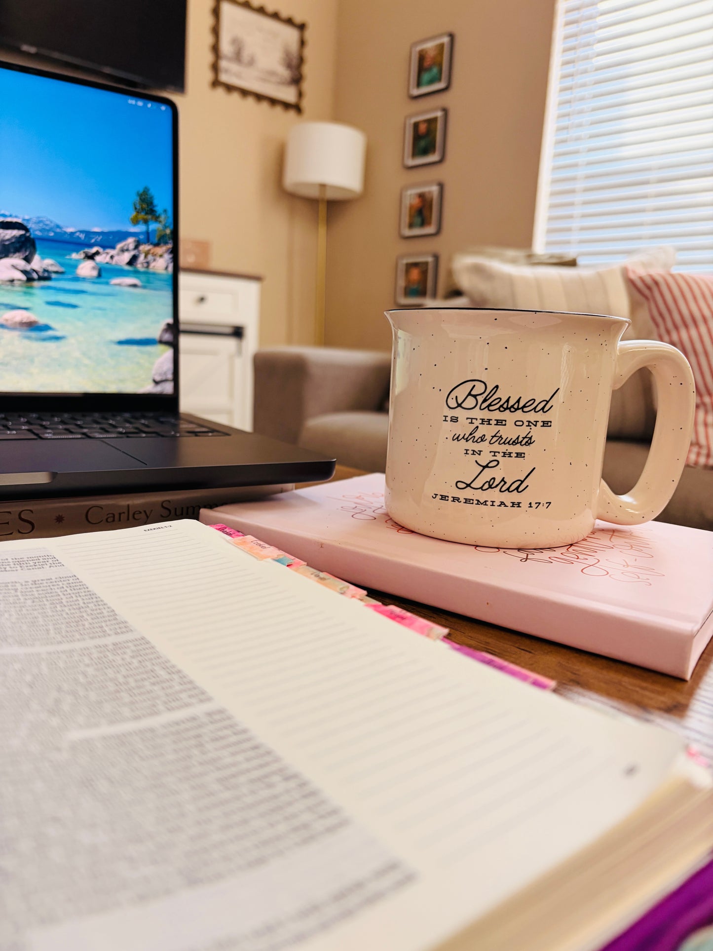 Jeremiah 17:7 Ceramic Camp Mug Speckled Cream 13oz