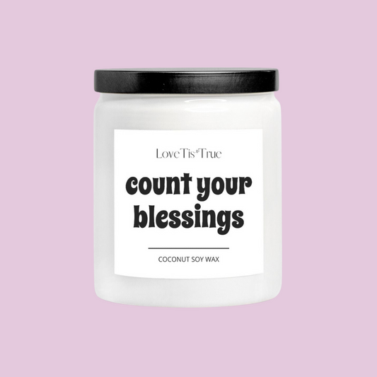 Count Your Blessing 8oz Ceramic Encouraging Candle