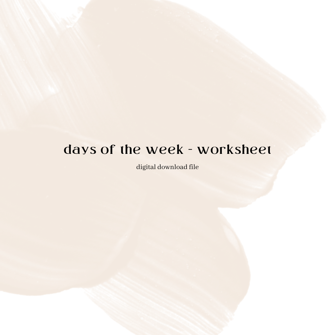 days of the week - worksheet