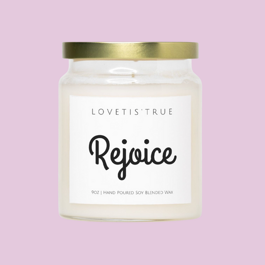Vela en tarro Rejoice de 9 oz