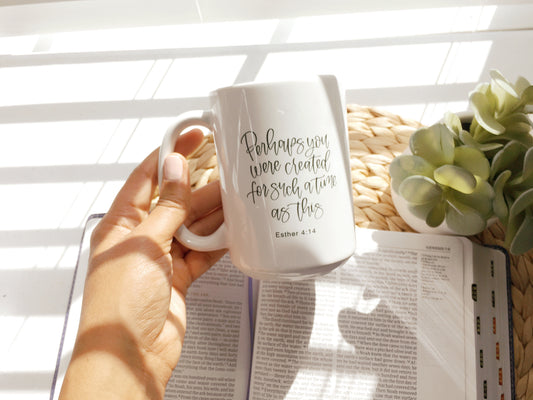 Esther 4:14 Bible Verse Mugs
