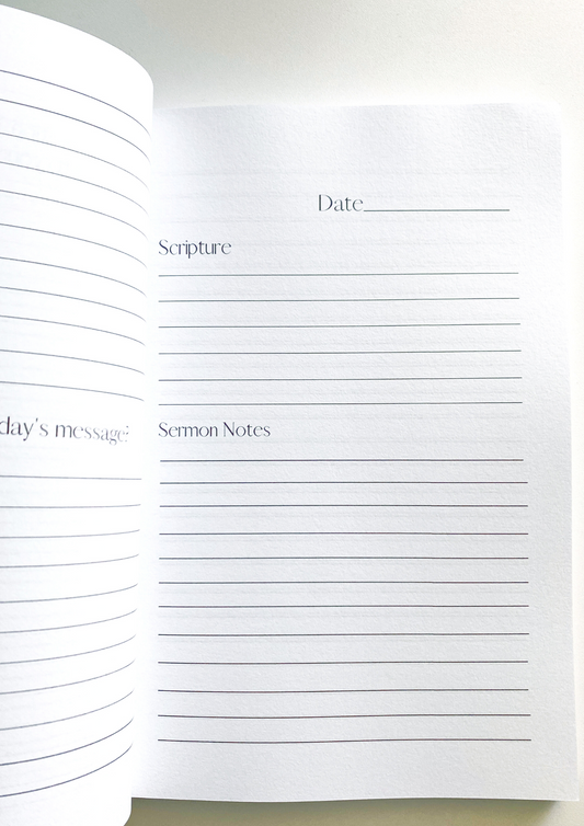 Sermon Notes - 120 Lined Paged Journal